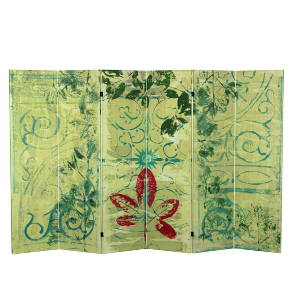 Oriental Furniture 5 1/4 ft. Garden Gate Canvas Room Divider - 6 Panel