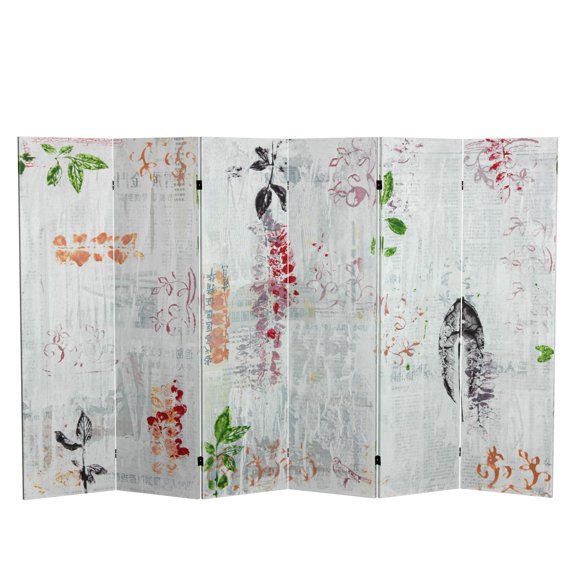 Oriental Furniture 5 1/4 ft. Paradise Grove Canvas Room Divider- 5 Panel