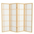 thumbnail image 1 of Red Lantern 5 ft. Tall Double Cross Shoji Screen - Natural - 4 Panels, 1 of 6