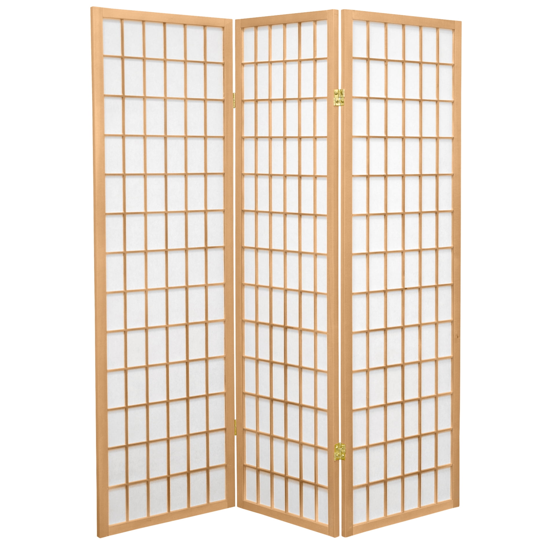 Natural 5 Ft Tall 3-Panel Shoji Screen Room Divider