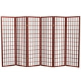 thumbnail image 1 of Red Lantern 5 ft. Tall Window Pane Shoji Screen - Rosewood - 6 Panels, 1 of 7