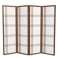 thumbnail image 1 of Red Lantern 5 ft. Tall Double Cross Shoji Screen - Walnut - 4 Panels, 1 of 6