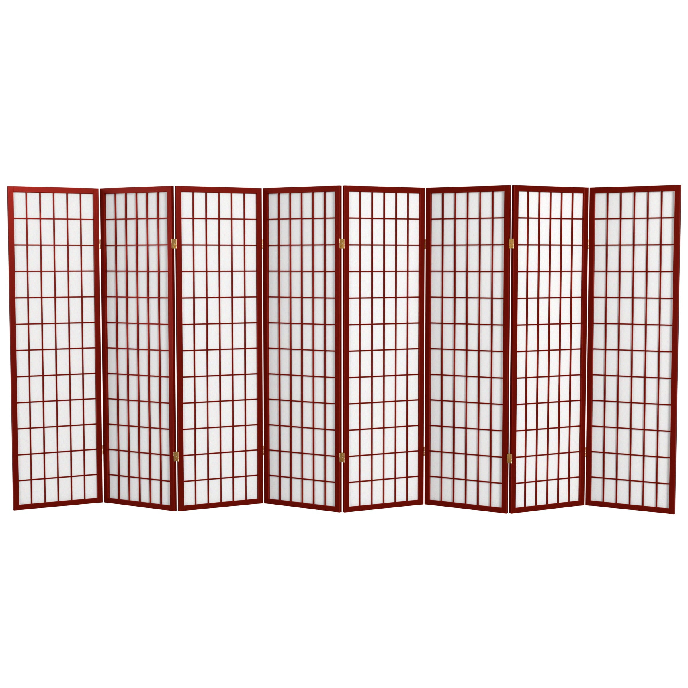 Oriental Furniture 5 ft. Tall Window Pane Shoji Screen - Rosewood - 8 ...