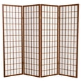 thumbnail image 1 of Red Lantern 5 ft. Tall Window Pane Shoji Screen - Walnut - 4 Panels, 1 of 7