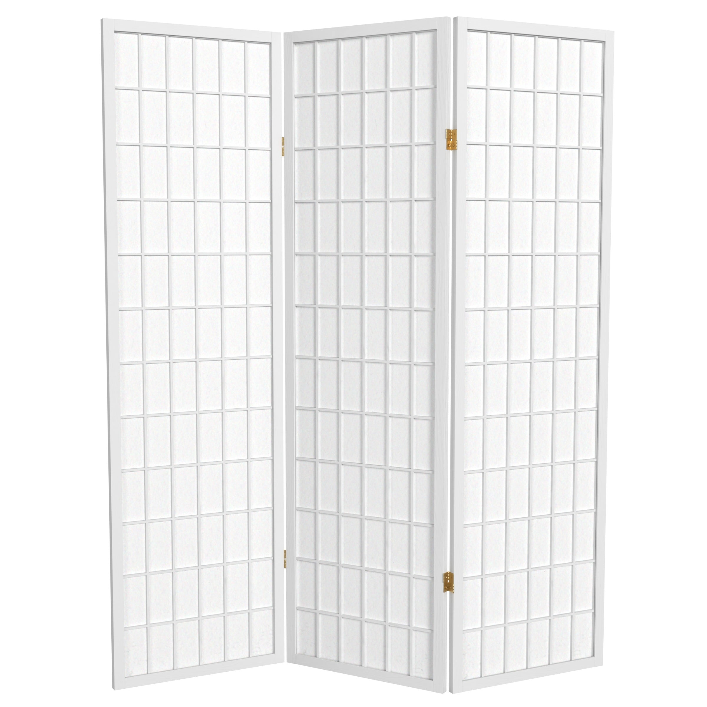 Red Lantern 5 ft. Tall Window Pane Shoji Screen - White - 3 Panels ...