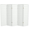 thumbnail image 1 of Red Lantern 5 ft. Tall Window Pane Shoji Screen - White - 5 Panels, 1 of 7