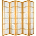 thumbnail image 1 of Oriental Furniture 6 Ft Tall Double Cross Bamboo Tree Shoji Screen, 5 panel, honey color, 1 of 2