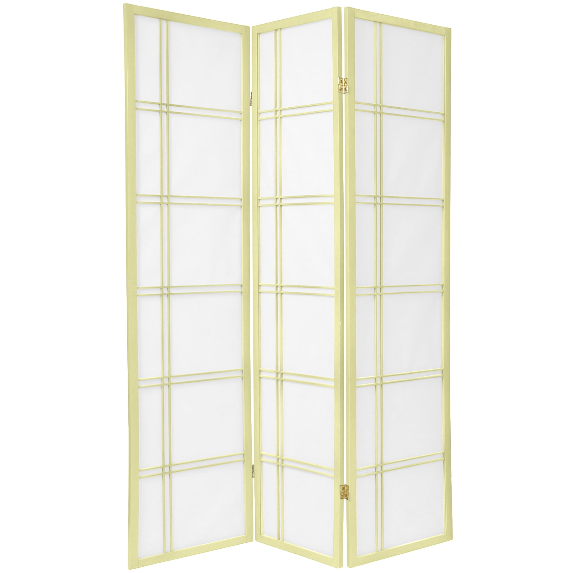 Ivory Shoji Rice Paper 3-Panel Folding Room Divider