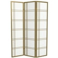 thumbnail image 1 of Red Lantern 6 ft. Tall Double Cross Shoji Screen - Gold - 3 Panels, 1 of 7