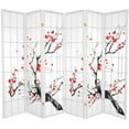 thumbnail image 1 of Oriental Furniture 6 Ft Tall Flower Blossom Room Divider, White color, 6 panel, 1 of 3
