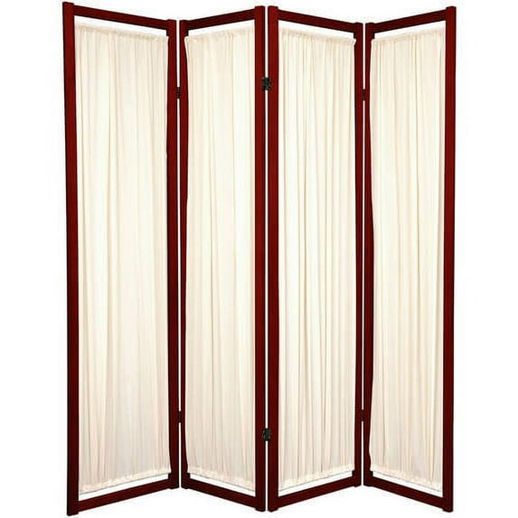 Oriental Furniture 6 Ft Tall Helsinki Shoji Screen, 5 panel, rosewood color