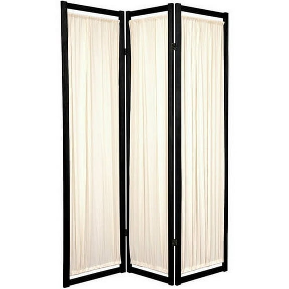 Oriental Furniture 6 Ft Tall Helsinki Shoji Screen, Asian design, Black, 6 panel