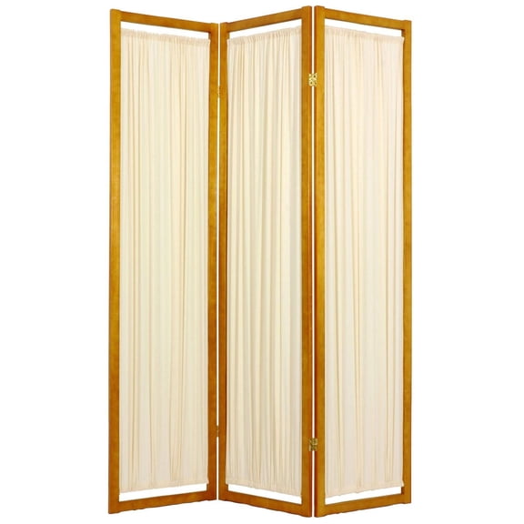 Red Lantern 6 ft Tall Helsinki Shoji Screen Room Divider, Honey Color, 6 Panels