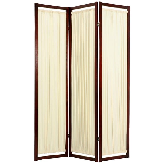 Red Lantern 6 ft Tall Helsinki Shoji Screen, Rosewood, 6 Panel Room Divider