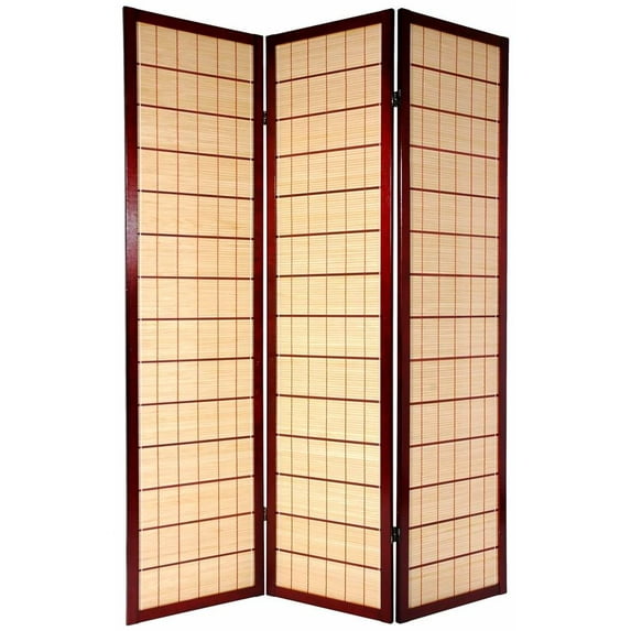 Oriental Furniture 6 Ft Tall Kimura Shoji Screen, 5 panel, black
