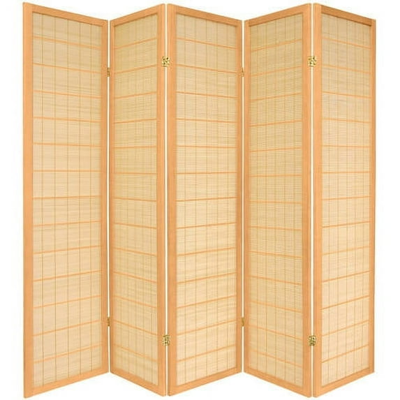 Oriental Furniture 6 Ft Tall Kimura Shoji Screen, Natural color, 3 panel