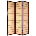 thumbnail image 1 of Oriental Furniture 6 Ft Tall Kimura Shoji Screen, Rosewood color, 5 panel, pine slats, 1 of 3