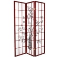 thumbnail image 1 of Oriental Furniture 6 Ft Tall Lucky Bamboo Room Divider, 3 panel, rosewood color, 1 of 3