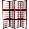 thumbnail image 1 of Oriental Furniture 6 Ft Tall Window Pane with Shelf Room Divider, rosewood, 4 panel, 1 of 4