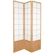 Oriental Furniture 6 Ft Tall Zen Shoji Room Divider, natural color, 3 panel