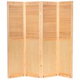 thumbnail image 1 of Oriental Furniture 6 ft. Tall Adjustable Shutter Room Divider Natural - 4 Panel, 1 of 6
