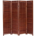 thumbnail image 1 of Oriental Furniture 6 ft. Tall Adjustable Shutter Room Divider Walnut 4 Panel, 1 of 6