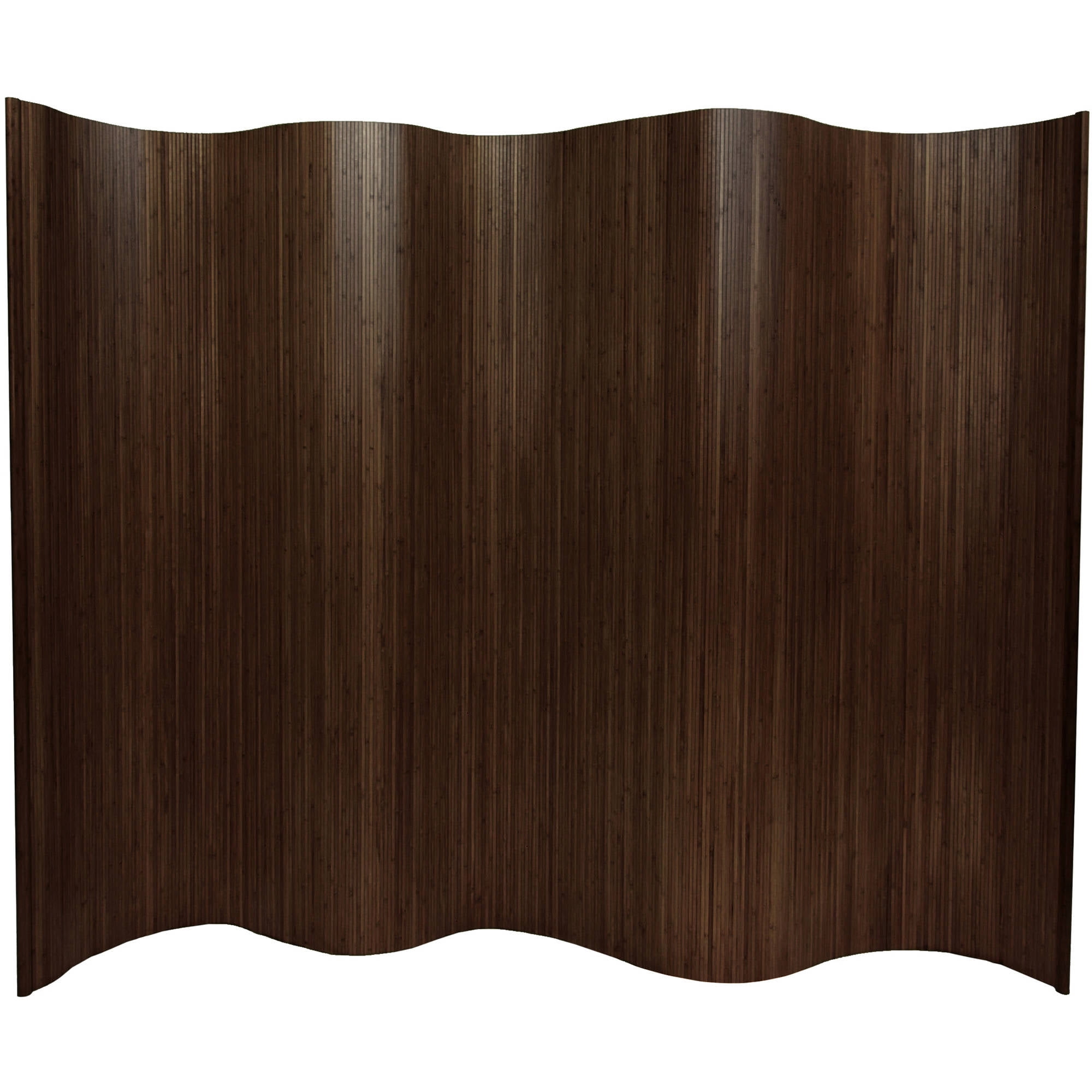 6 ft. Dark Mocha Bamboo Wave Room Divider