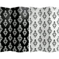 thumbnail image 1 of Oriental Furniture 6 ft. Tall Black and White Damask Room Divider - 3 Panel, 1 of 5