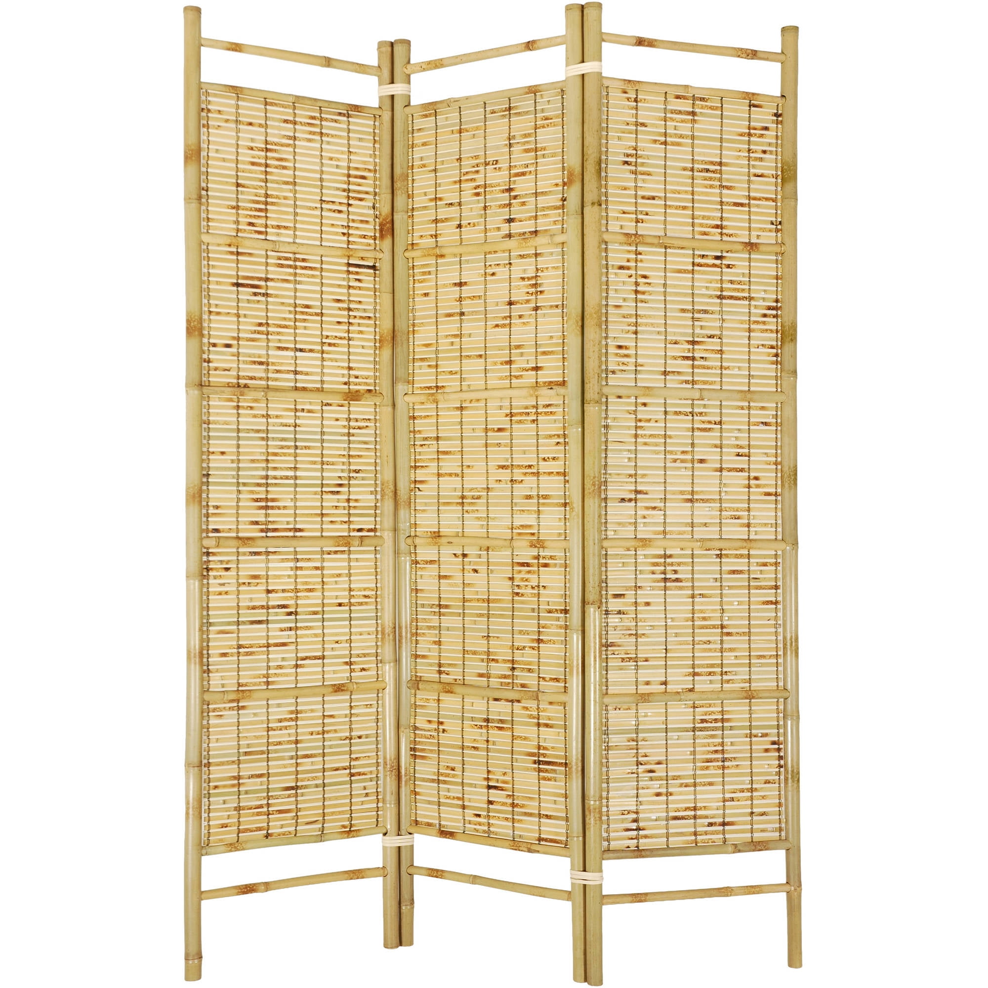 74" Tall Burnt Bamboo Shoji 3-Panel Room Divider