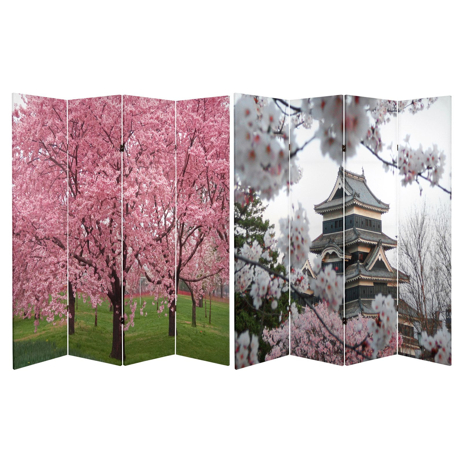 Oriental Furniture 6 ft. Tall Cherry Blossoms Room Divider 4 Panel