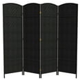 thumbnail image 1 of Red Lantern 6 ft. Tall Diamond Weave Fiber Room Divider - Black - 4 Panel, 1 of 6