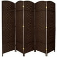 thumbnail image 1 of Oriental Furniture 6 ft. Tall Diamond Weave Room Divider - Dark Mocha - 5 Panel, 1 of 5