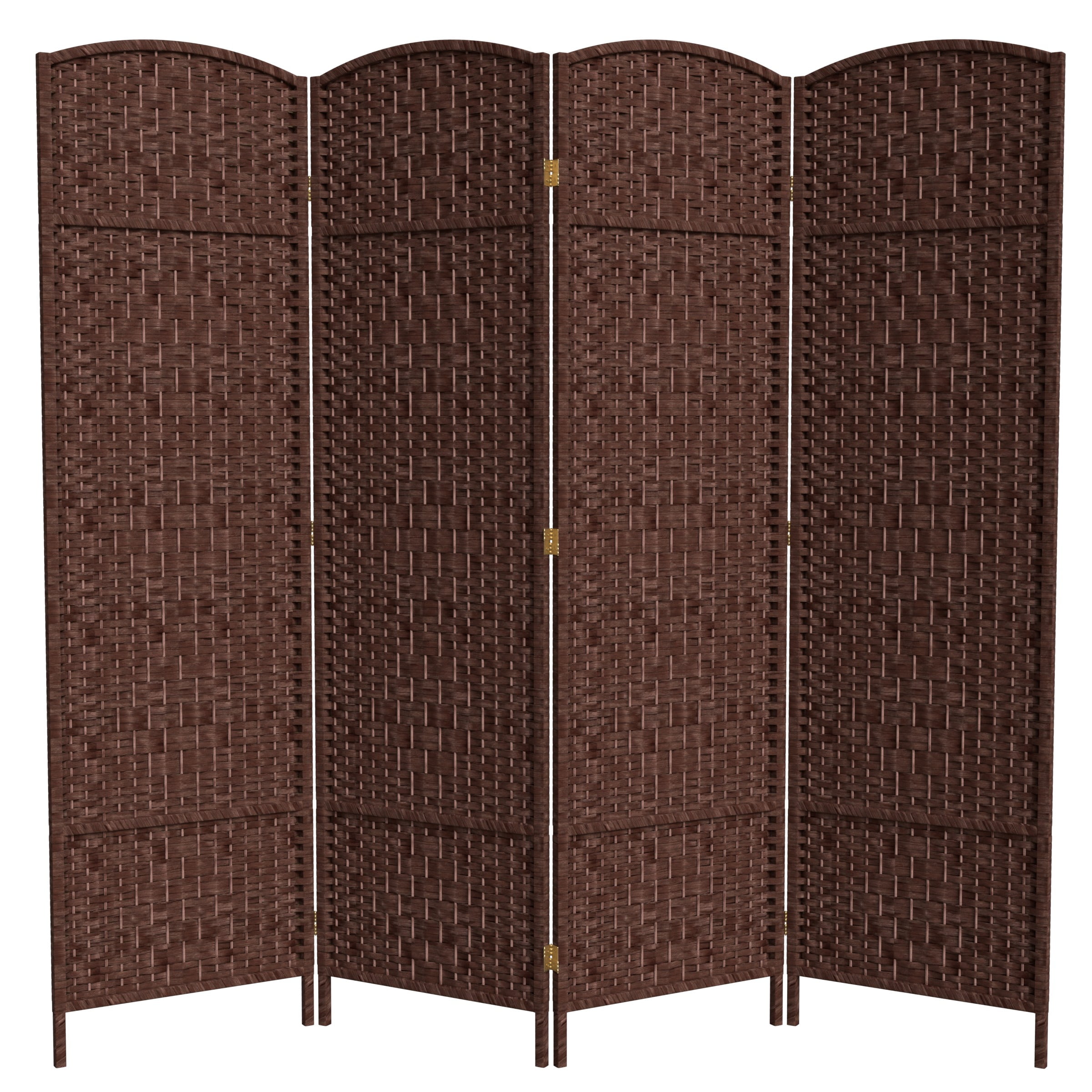 Red Lantern 6 ft. Tall Diamond Weave Fiber Room Divider - Dark Red - 4 Panel