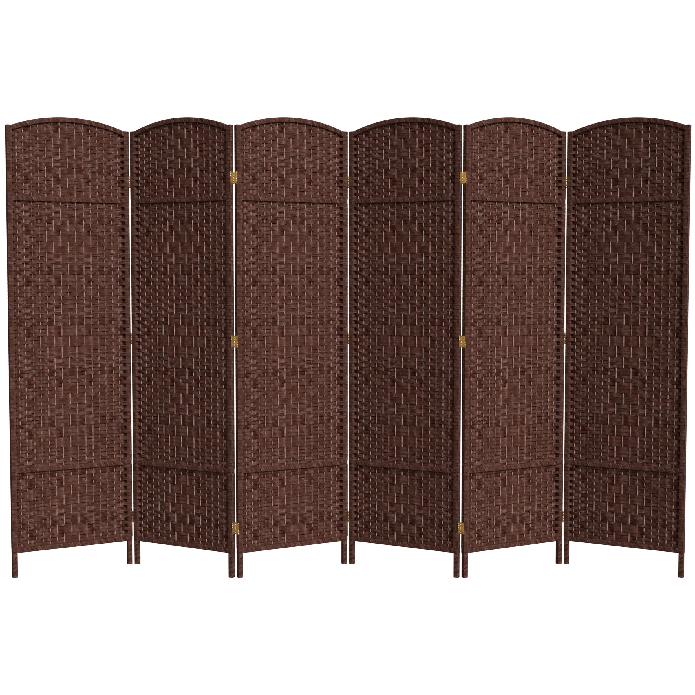 Red Lantern 6 ft. Tall Diamond Weave Fiber Room Divider - Dark Red - 6 Panel