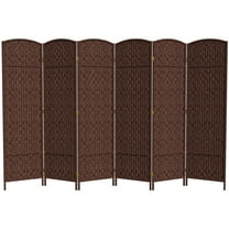 Red Lantern 6 ft. Tall Diamond Weave Fiber Room Divider - Dark Red - 6 Panel