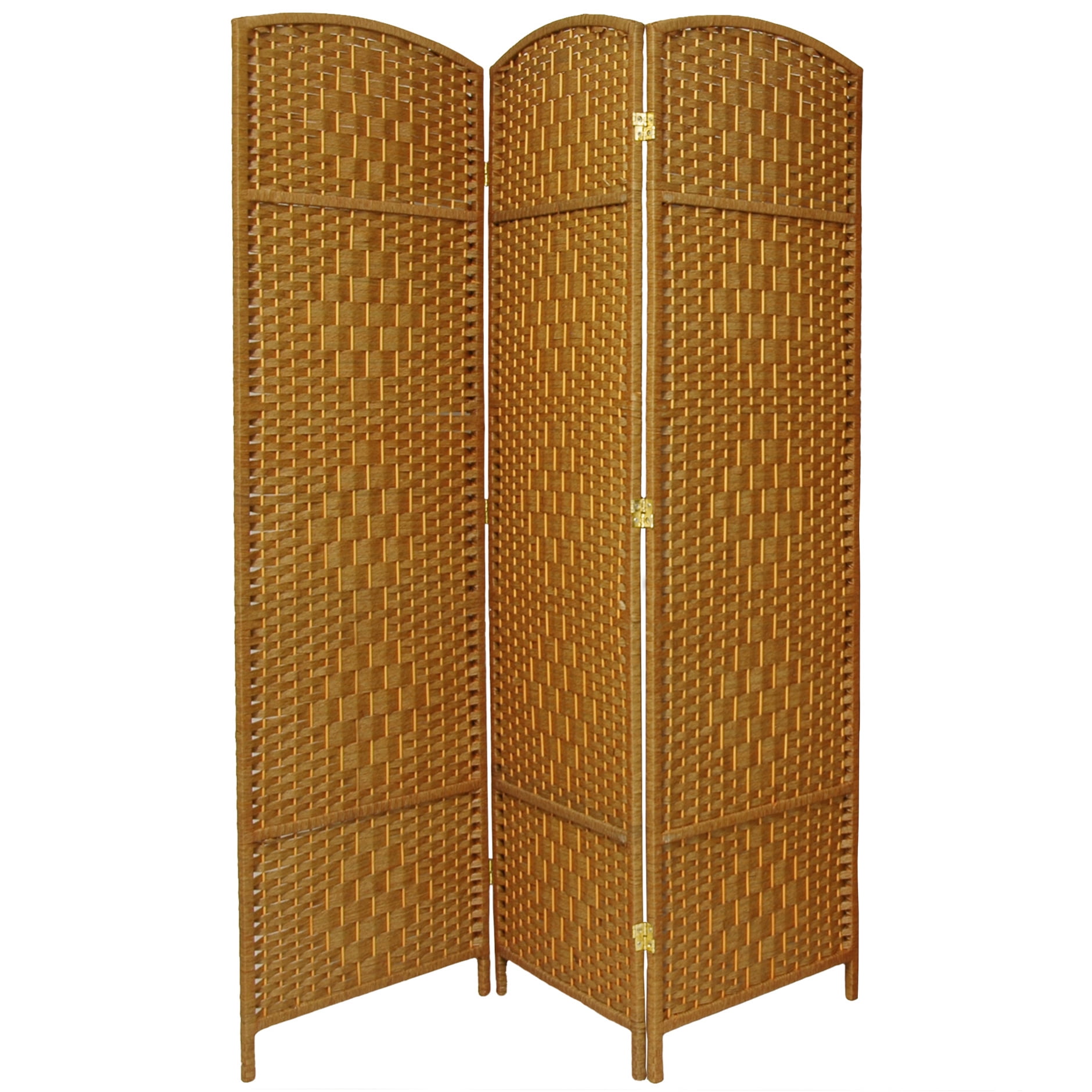 73" Tall Light Brown Fiber 3 Panel Room Divider