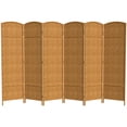 thumbnail image 1 of Red Lantern 6 ft. Tall Diamond Weave Fiber Room Divider - Light Beige - 6 Panel, 1 of 6