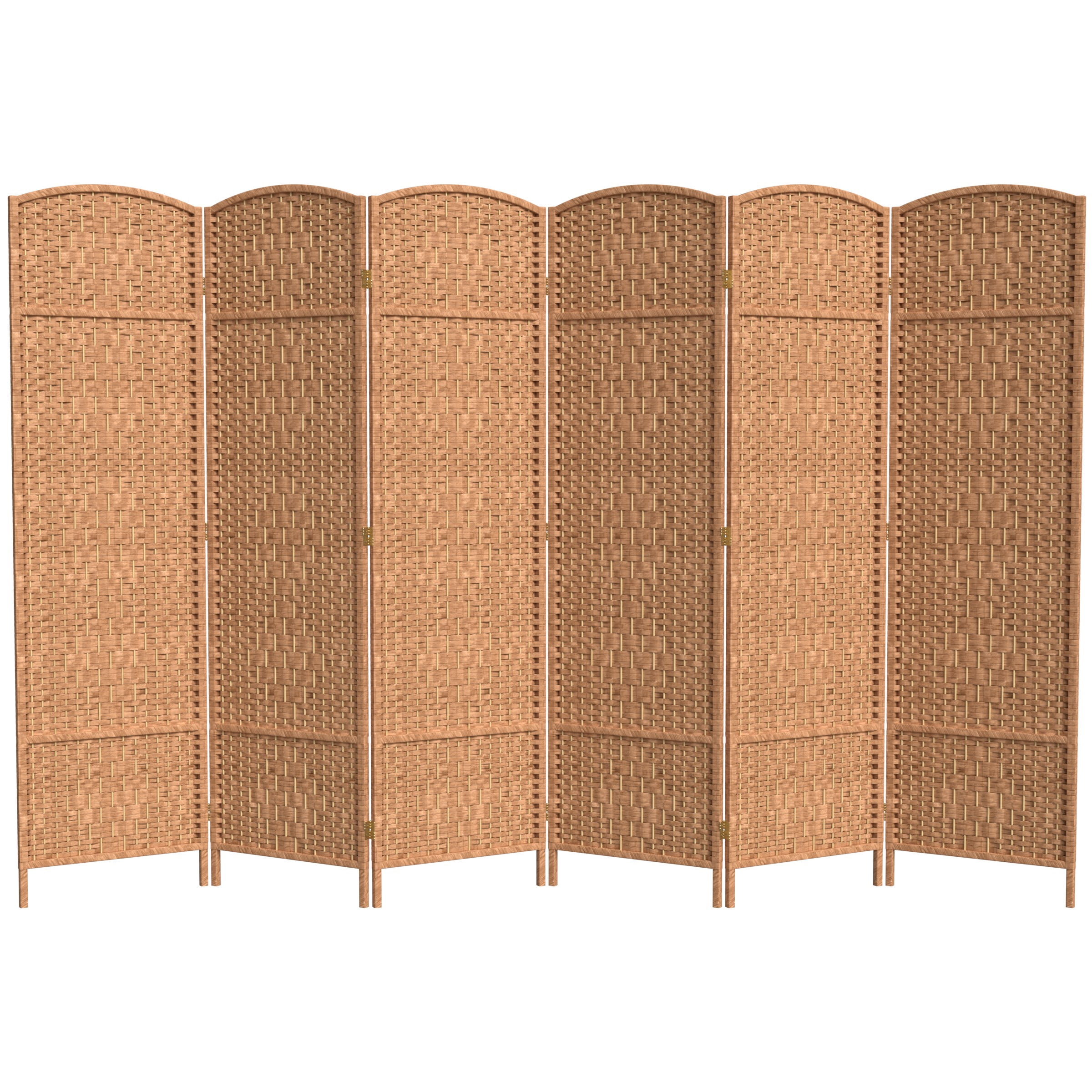Red Lantern 6 ft. Tall Diamond Weave Fiber Room Divider - Natural - 6 Panel