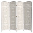 thumbnail image 1 of Red Lantern 6 ft. Tall Diamond Weave Fiber Room Divider - White - 4 Panel, 1 of 6