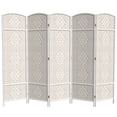 thumbnail image 1 of Red Lantern 6 ft. Tall Diamond Weave Fiber Room Divider - White - 5 Panel, 1 of 6