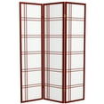 thumbnail image 1 of Red Lantern 6 ft. Tall Double Cross Shoji Screen - Rosewood - 3 Panels, 1 of 7