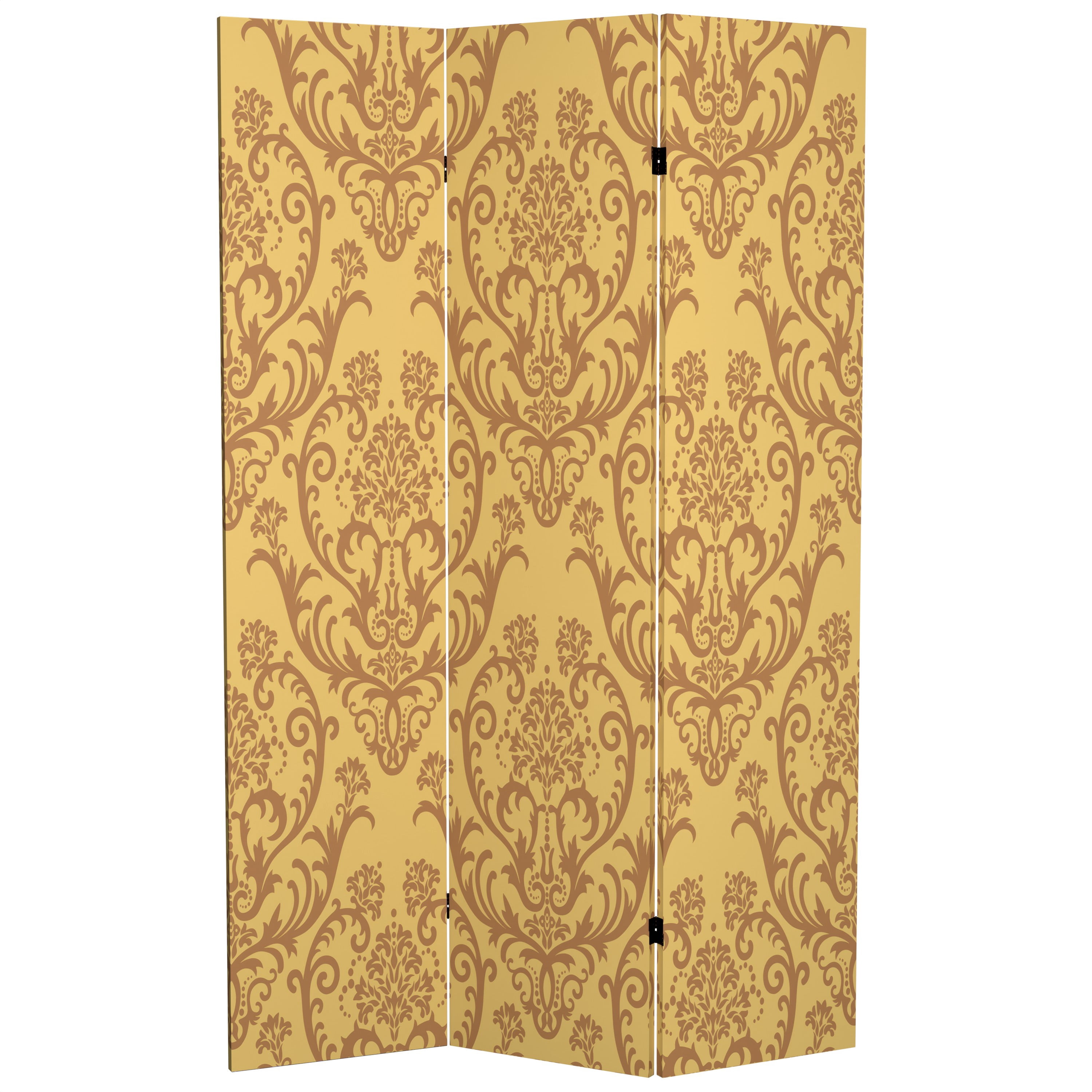 Oriental Furniture 6 ft. Tall Double Sided Damask Room Divider - 3 Panel