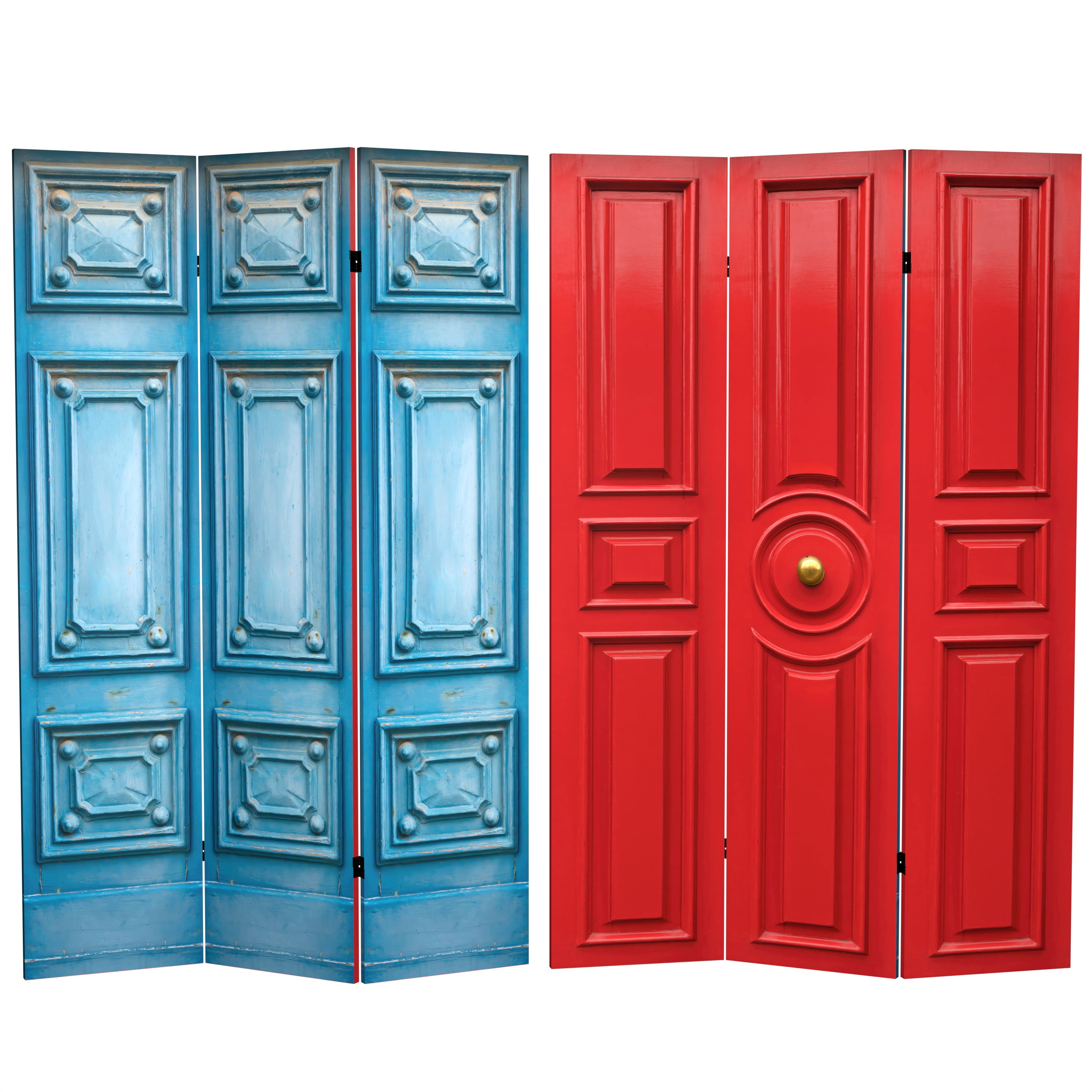 Oriental Furniture 6 ft. Tall Double Sided Fancy Door Panel Canvas Room Divider