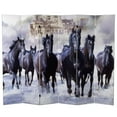 thumbnail image 1 of Oriental Furniture 6 ft. Tall Double Sided Horses Canvas Room Divider - 6 Panel, 1 of 2