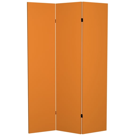 Red Lantern 6 ft. Tall Double Sided Canvas Room Divider with Sienna Color - 3 Panel Freestanding