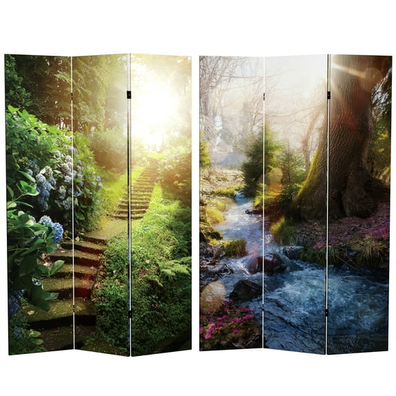 Oriental Furniture 6 ft. Tall Double Sided Stairway to Heaven Canvas Room Divider