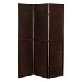 thumbnail image 1 of Oriental Furniture 6 ft. Tall Double Venetian Room Divider - 3 Panel - Walnut, 1 of 2