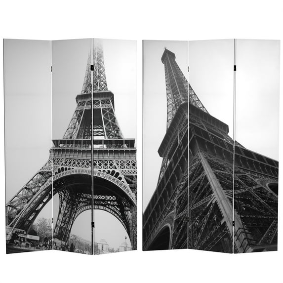 Oriental Furniture 6 ft. Tall Eiffel Tower Canvas Room Divider - 3 Panel