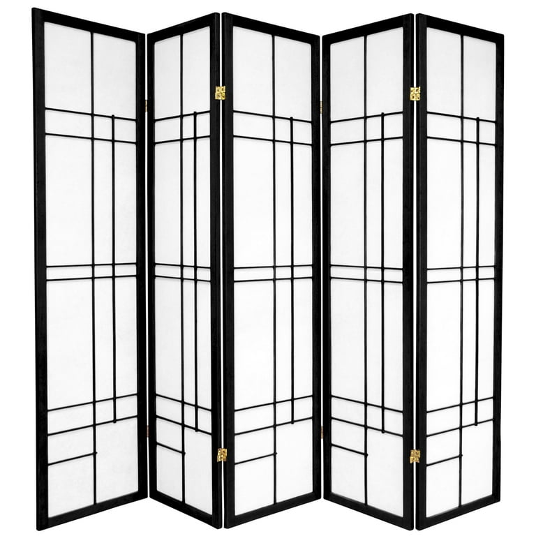 Oriental Furniture Tall Eudes Shoji Screen, Rosewood, 3 Panels