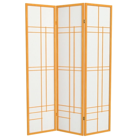 Red Lantern 6 ft. Tall Eudes Shoji Screen - Honey - 3 Panels